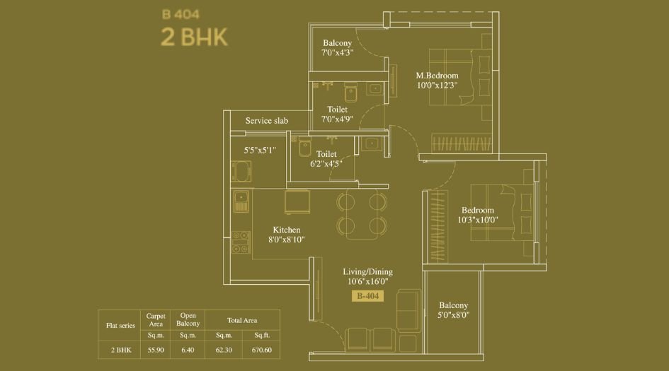 legacy-Milestone-Floor-Plan-B-Wing-2 BHK-671 Sqft